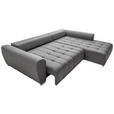 ECKSOFA in Webstoff Dunkelgrau  - Dunkelgrau/Silberfarben, MODERN, Kunststoff/Textil (304/218cm) - Carryhome