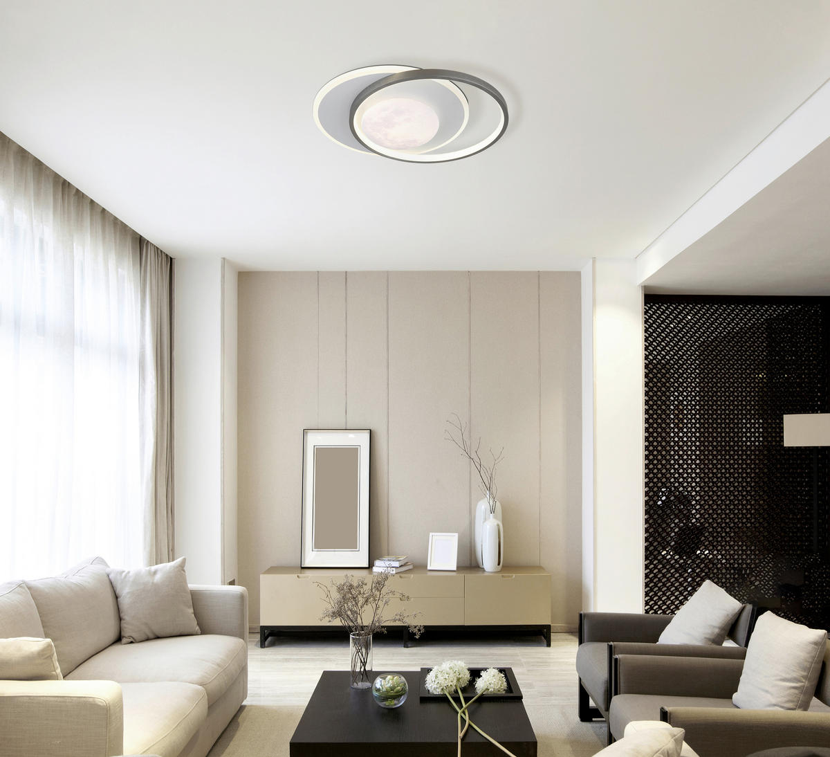 LED-DECKENLEUCHTE 36,9/30/8,3 cm   - Schwarz/Weiß, Design, Kunststoff/Metall (36,9/30/8,3cm) - Globo