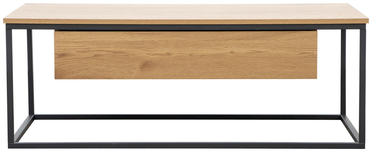 COUCHTISCH 110/60/40 cm rechteckig Schwarz, Eichefarben  - Eichefarben/Schwarz, Design, Holzwerkstoff/Metall (110/60/40cm) - Carryhome