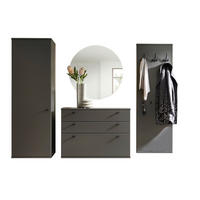 GARDEROBE 4-teilig  in 255/181,2/39,1 cm  - Grau, Design, Holzwerkstoff (255/181,2/39,1cm) - Invivus