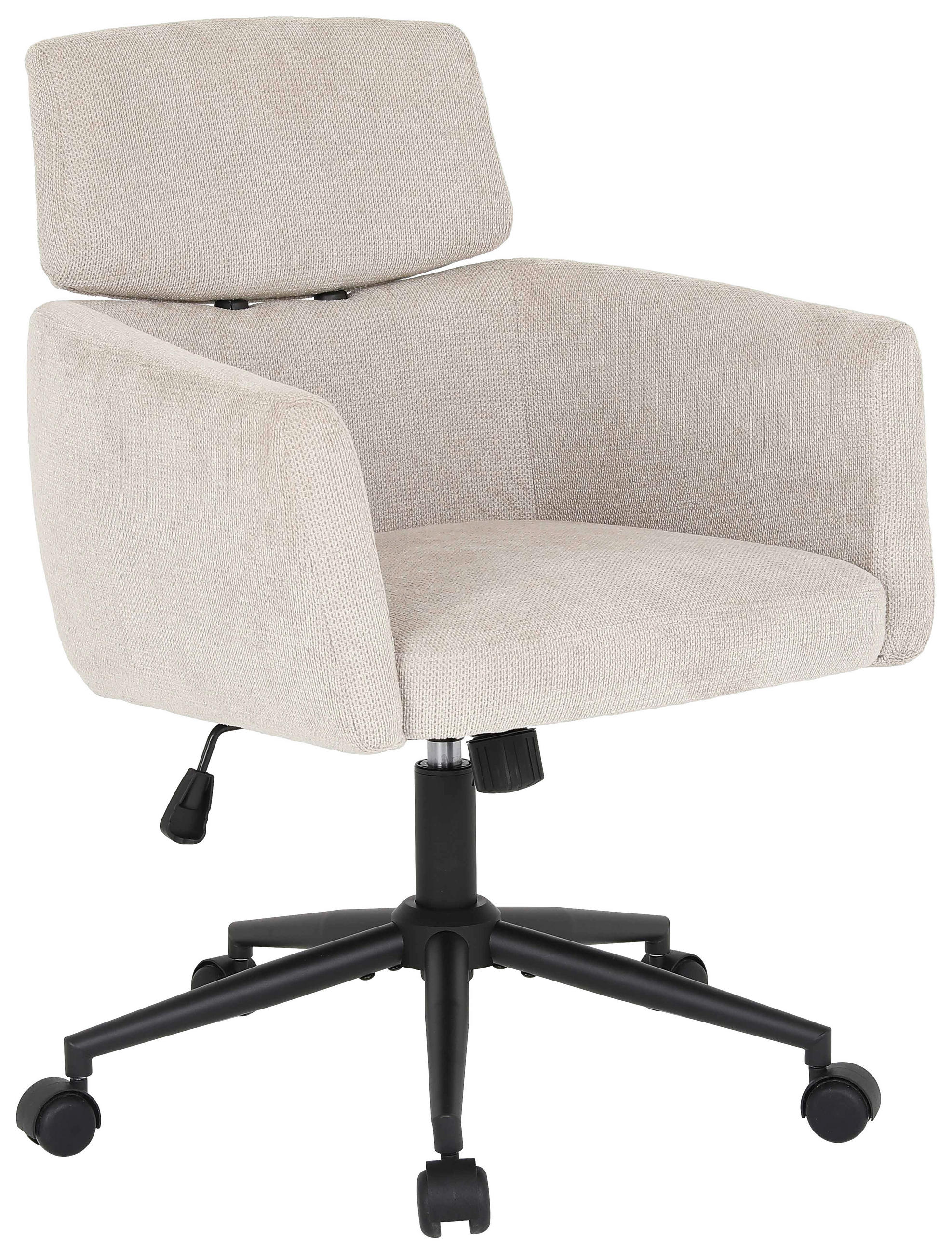 DREHSTUHL Mikrofaser  - Beige/Schwarz, MODERN, Holz/Kunststoff (62/92/100/63cm) - MID.YOU
