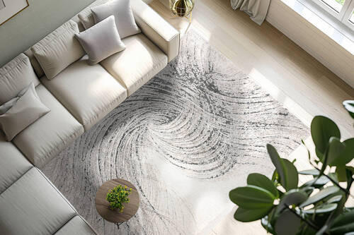 Thumbnail - Obsession Läufer, Grau, Kunststoff, Textil, Abstraktes, rechteckig, 80x300 cm, Oeko-Tex® Standard 100, für Fußbodenheizu...