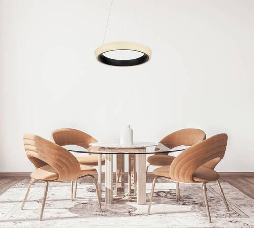 LED-HÄNGLAMPA Tabano 49,5/120 cm  - opal/svart, Design, metall/plast (49,5/120cm) - Globo