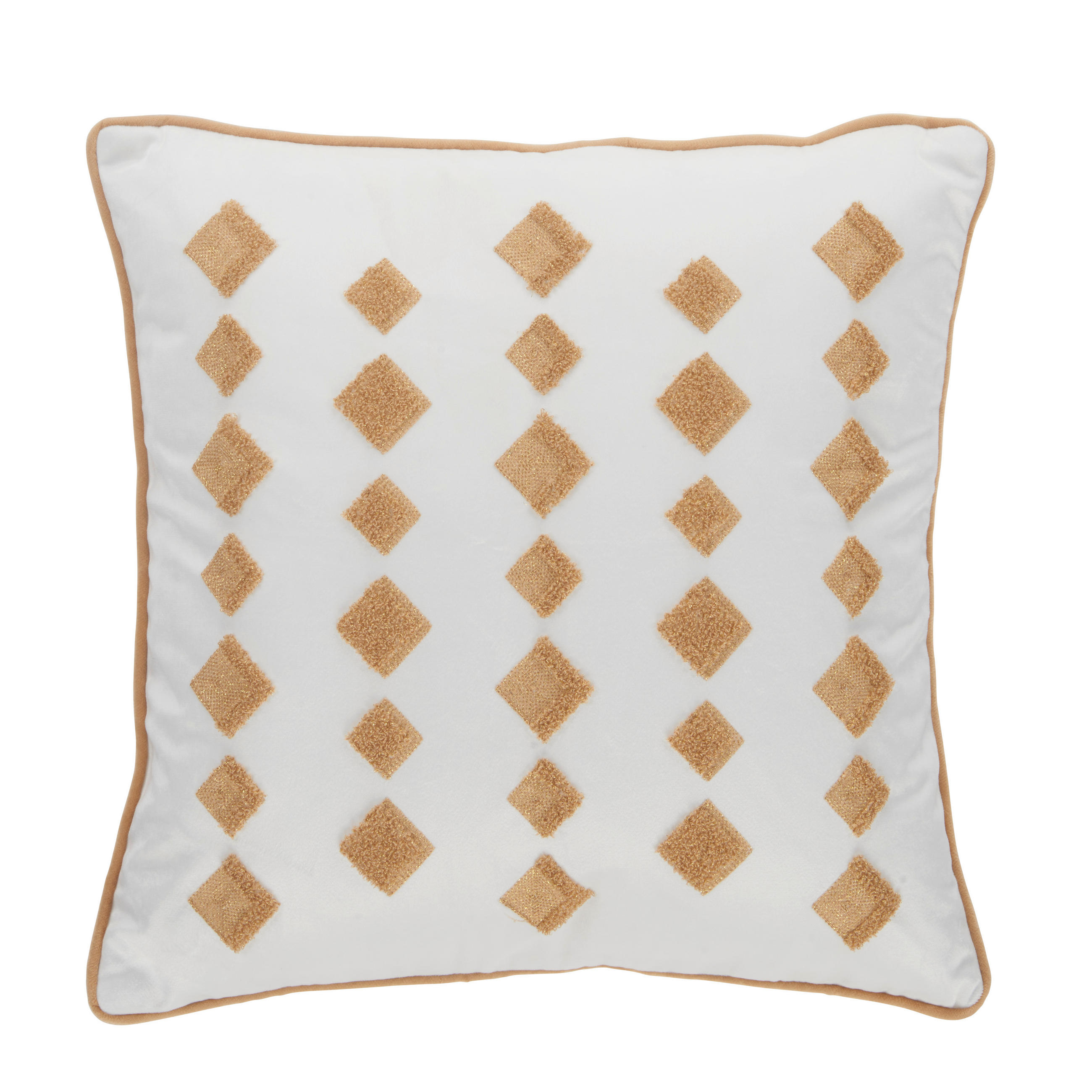 KUDDFODRAL RHOMBUS 45/45 cm  - vit/guldfärgad, Design, textil (45/45cm) - Novel