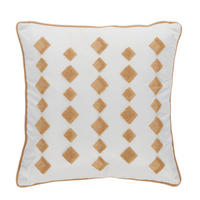 KISSENHÜLLE RHOMBUS 45/45 cm  - Goldfarben/Weiß, Design, Textil (45/45cm) - Novel
