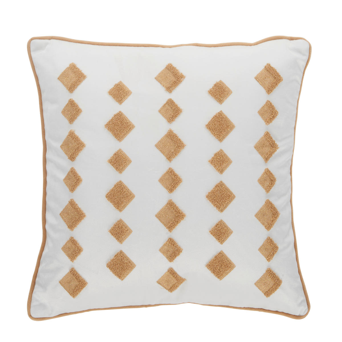 KISSENHÜLLE RHOMBUS 45/45 cm  - Goldfarben/Weiß, Design, Textil (45/45cm) - Novel