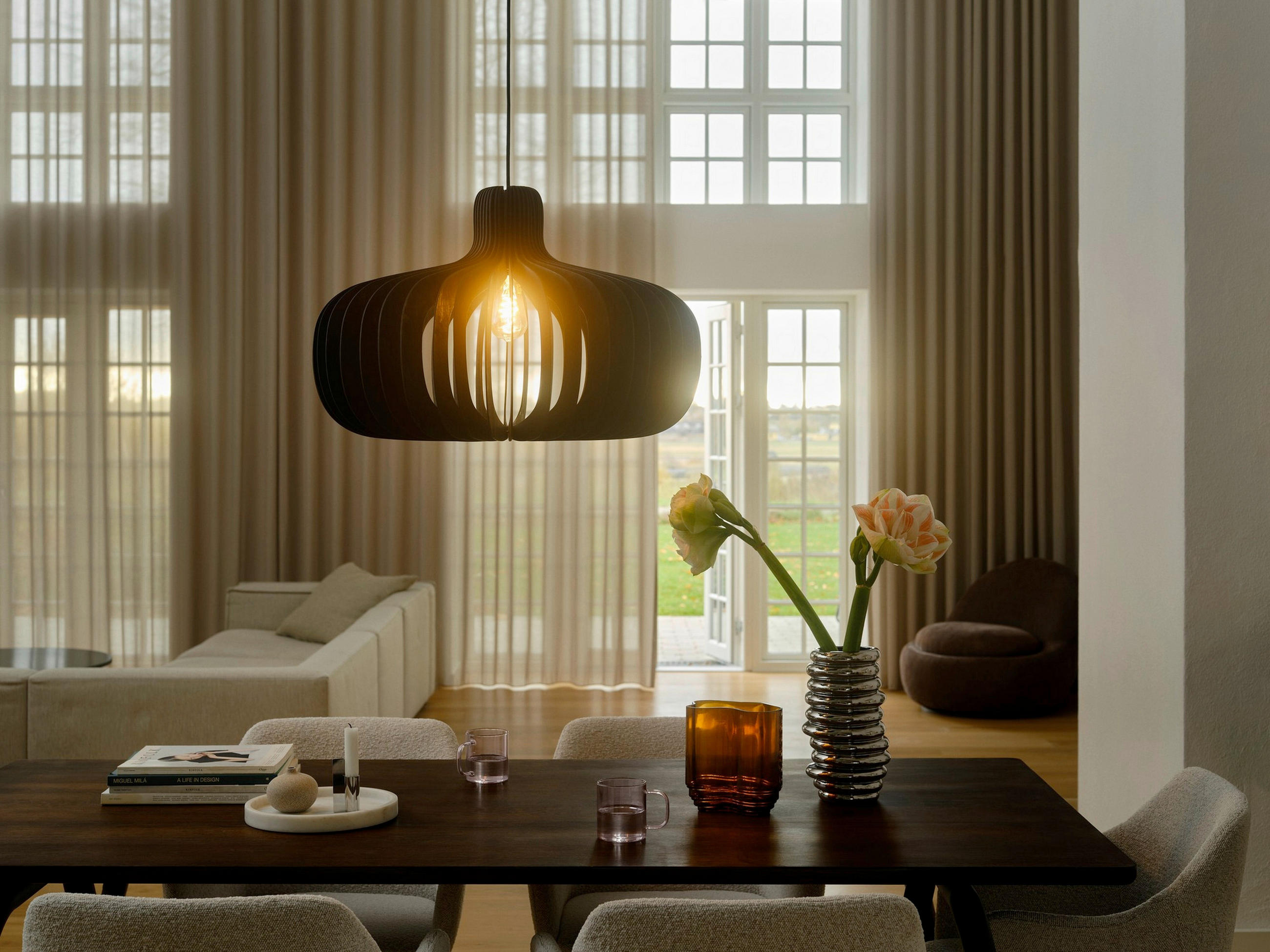 HÄNGELEUCHTE 65,5/43 cm   - Schwarz, Trend, Holz (65,5/43cm) - Nordlux