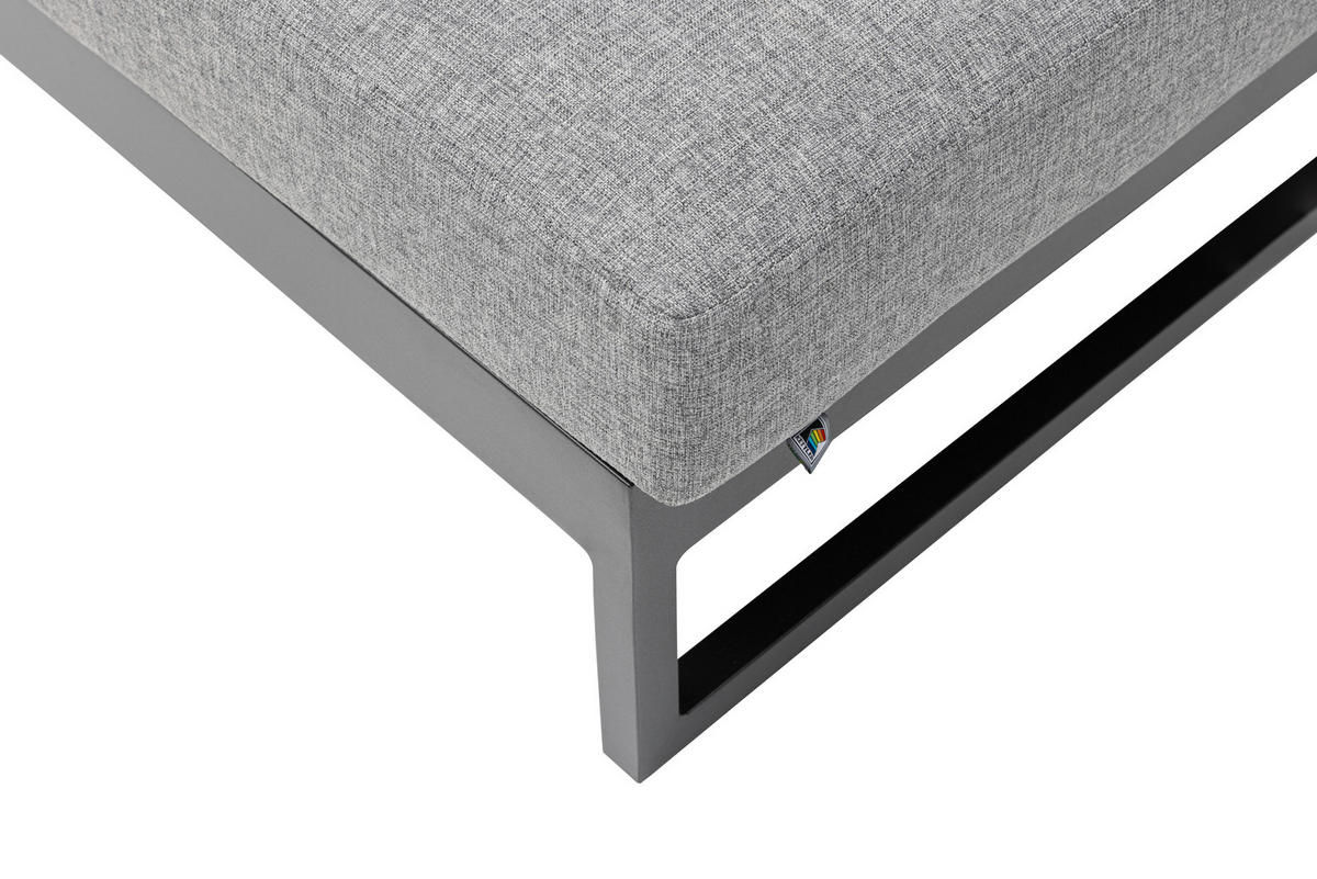 LOUNGEGARNITUR 218/218 cm Aluminium  - Anthrazit/Hellgrau, Basics, Textil/Metall (218/218cm) - Kettler
