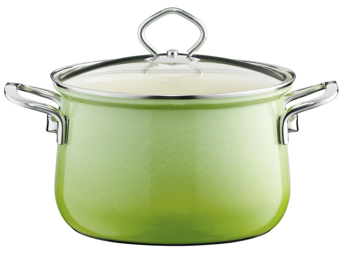 Kochtopfset Smaragd 7-teilig  - Grün, Basics, Glas/Metall (48,5/28,5/24cm) - Riess