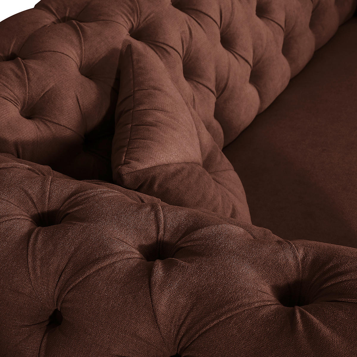 3-SITZER-SOFA Mikrofaser Braun  - Braun/Cappuccino, Design, Holz/Textil (232/79/97cm) - Livetastic