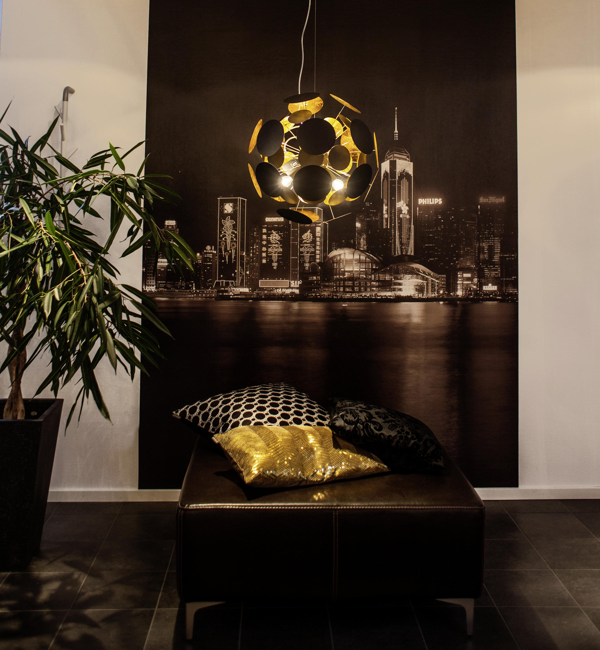 HÄNGELEUCHTE EXKL. MONTAGESET Planet 50/120 cm   - Goldfarben/Schwarz, Design, Metall (50/120cm) - By Rydéns
