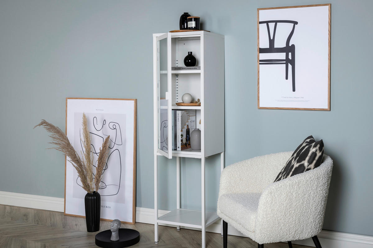 VITRINE in Weiß  - Weiß, Design, Metall (40,5/150/35cm) - Livetastic