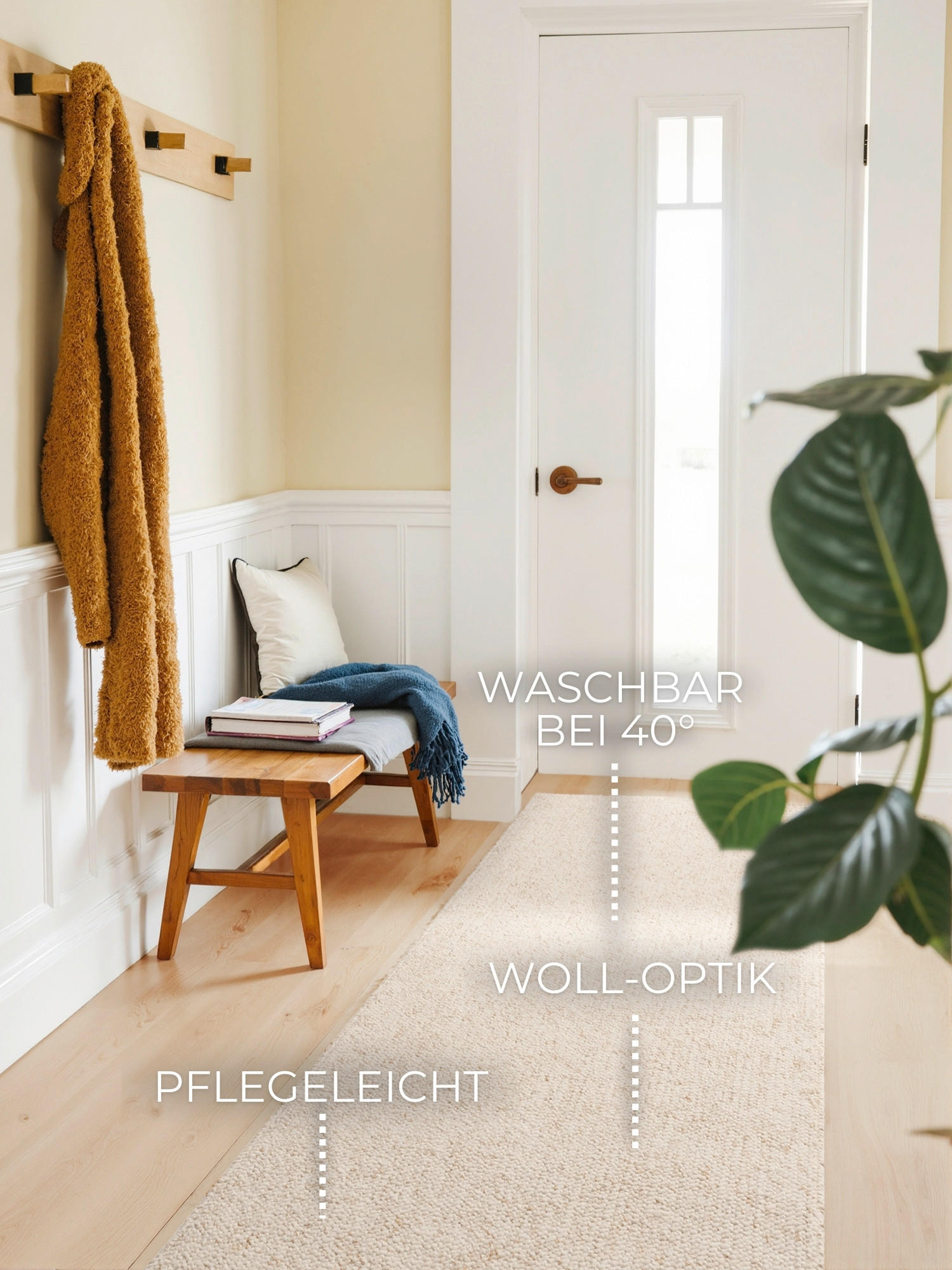 LÄUFER 80/240 cm Rocco Creme, Champagner  - Champagner/Creme, Basics, Kunststoff (80/240cm) - Elle Decoration