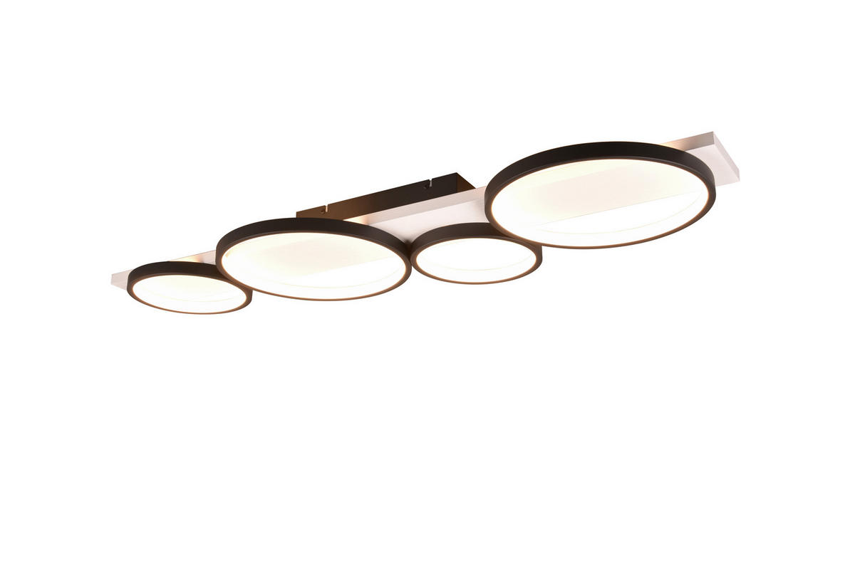 LED-DECKENLEUCHTE Medera 100/34,5/8 cm   - Schwarz/Weiß, Design, Holz/Metall (100/34,5/8cm) - Trio Leuchten