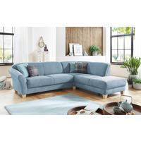 ECKSOFA 257/212 cm  in Flachgewebe Hellblau Bettkasten, Sitztiefenverstellung  257/212 cm  - Naturfarben/Hellblau, KONVENTIONELL, Holz/Textil (257/212cm) - Sit & More