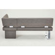 ECKBANK 203/156 cm Mikrofaser Anthrazit   - Edelstahlfarben/Anthrazit, Design, Textil/Metall (203/156cm) - Moderano