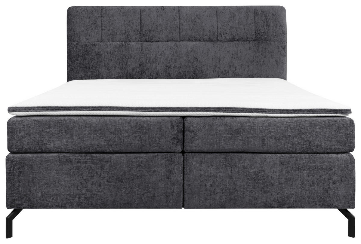 BOXSPRINGBETT 160/200 cm  in Anthrazit  - Anthrazit/Schwarz, Design, Textil/Metall (160/200cm) - Esposa