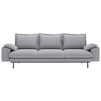 3-SITZER-SOFA Struktur Hellgrau  - Hellgrau/Schwarz, Design, Textil/Metall (267/92/97cm) - Livetastic