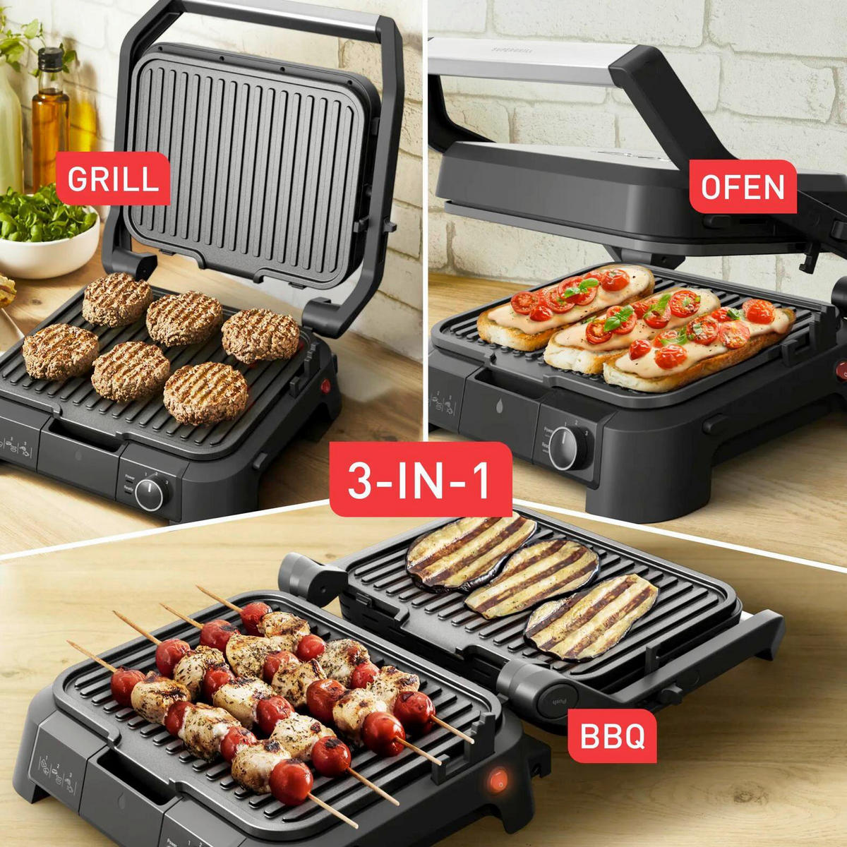 KONTAKTGRILL  - Schwarz, Basics, Kunststoff/Metall - Tefal
