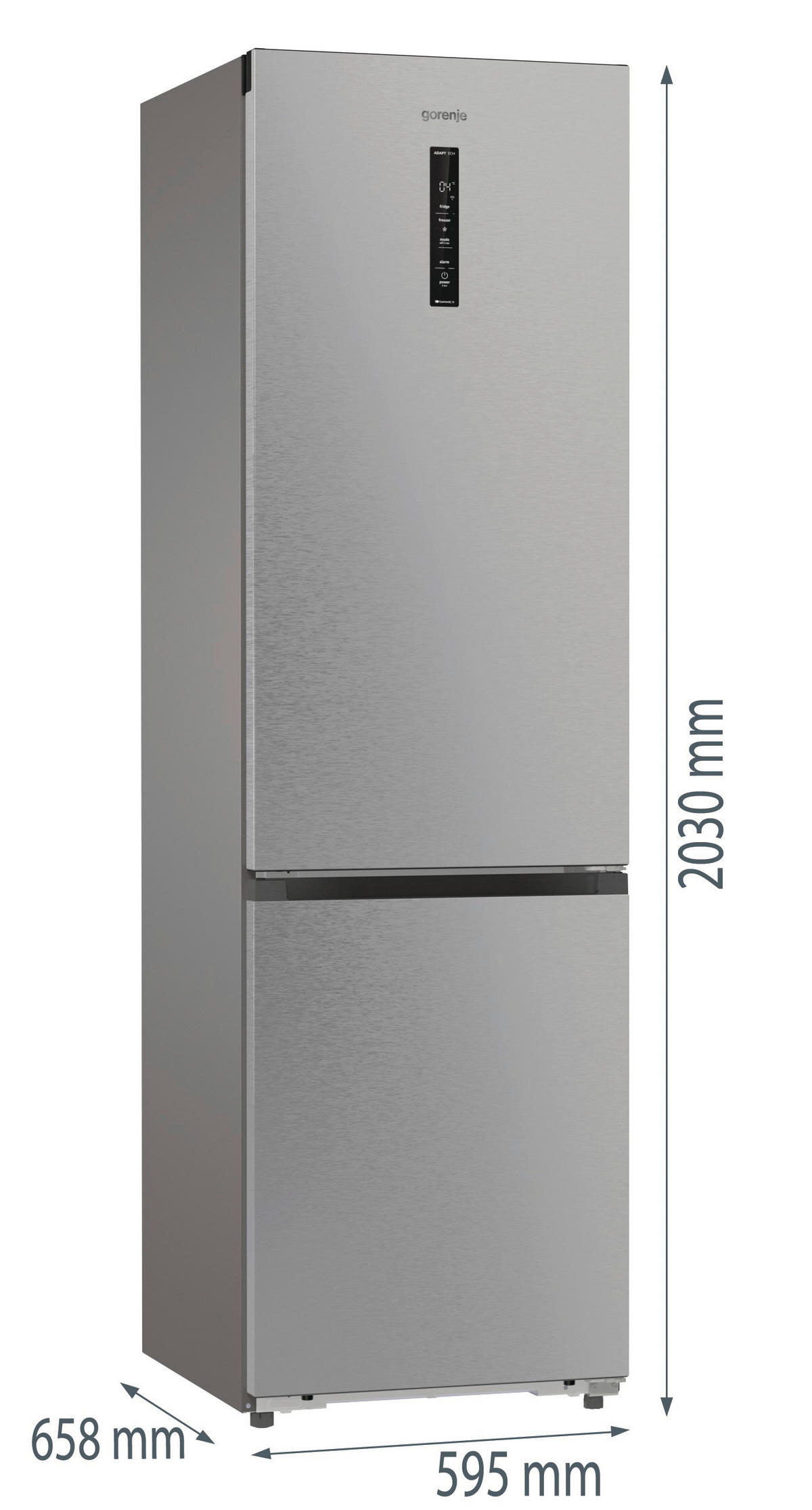 KÜHL-GEFRIER-KOMBINATION NRB620C61X4WFE  - Edelstahlfarben, Basics, Glas/Kunststoff (59,5/203/65,8cm) - Gorenje