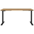 SCHREIBTISCH 160/80/72-118 cm  in Schwarz, Eichefarben, Braun  - Eichefarben/Schwarz, MODERN, Holzwerkstoff/Metall (160/80/72-118cm) - Novel