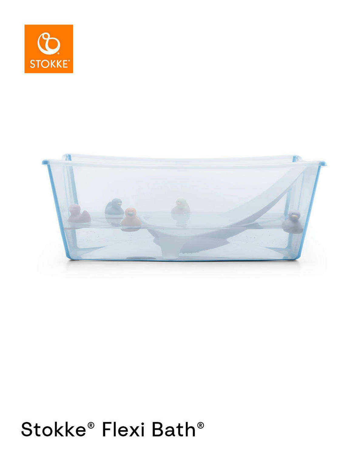 BABYBADEWANNE Flexi Bath Bundle  - Blau/Transparent, Basics, Kunststoff (24/34/64cm) - Stokke