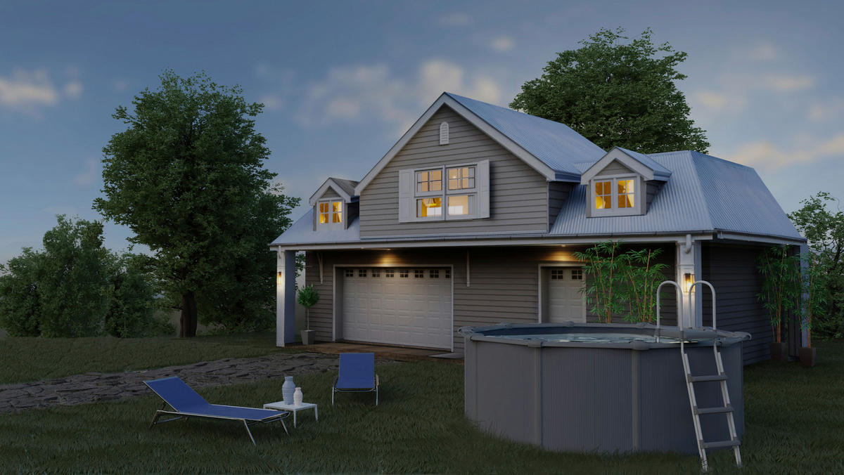 POOL-SET KIT300GYQGRE  - Anthrazit, KONVENTIONELL, Metall (300/120cm) - Gre