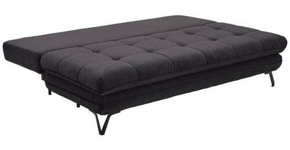 SCHLAFSOFA in Samt Schwarz - Schwarz, Design, Textil/Metall (205/79-96/85cm) - Novel