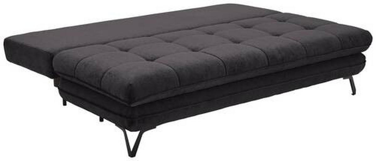 SCHLAFSOFA in Textil Schwarz  - Schwarz, Design, Textil/Metall (205/79-96/85cm) - Novel