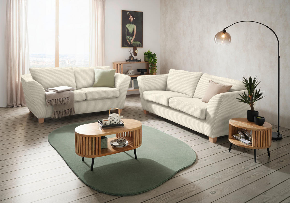 2-SITS SOFFA i textil beige  - beige/naturfärgad, trä/textil (190/70-85/95cm) - MID.YOU