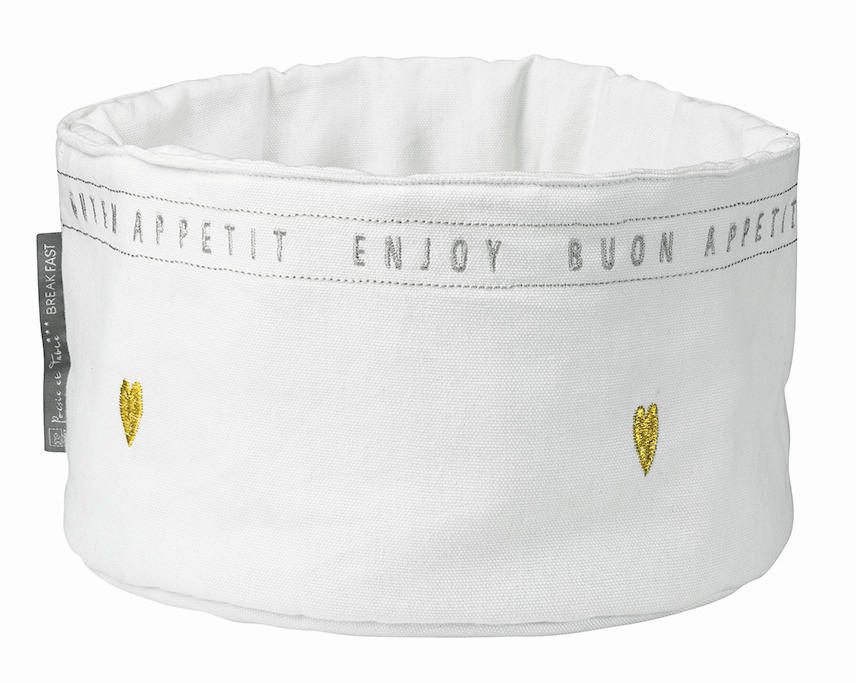 BROTKORB 23,5/13,5 cm  - Weiss/Goldfarben, Basics, Textil (23,5/13,5cm) - Räder