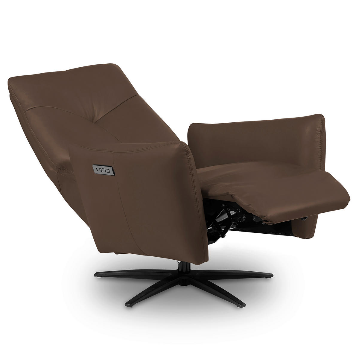 RELAXSESSEL Leder Braun  - Schwarz/Braun, Design, Leder/Metall (76/107/88cm) - Livetastic