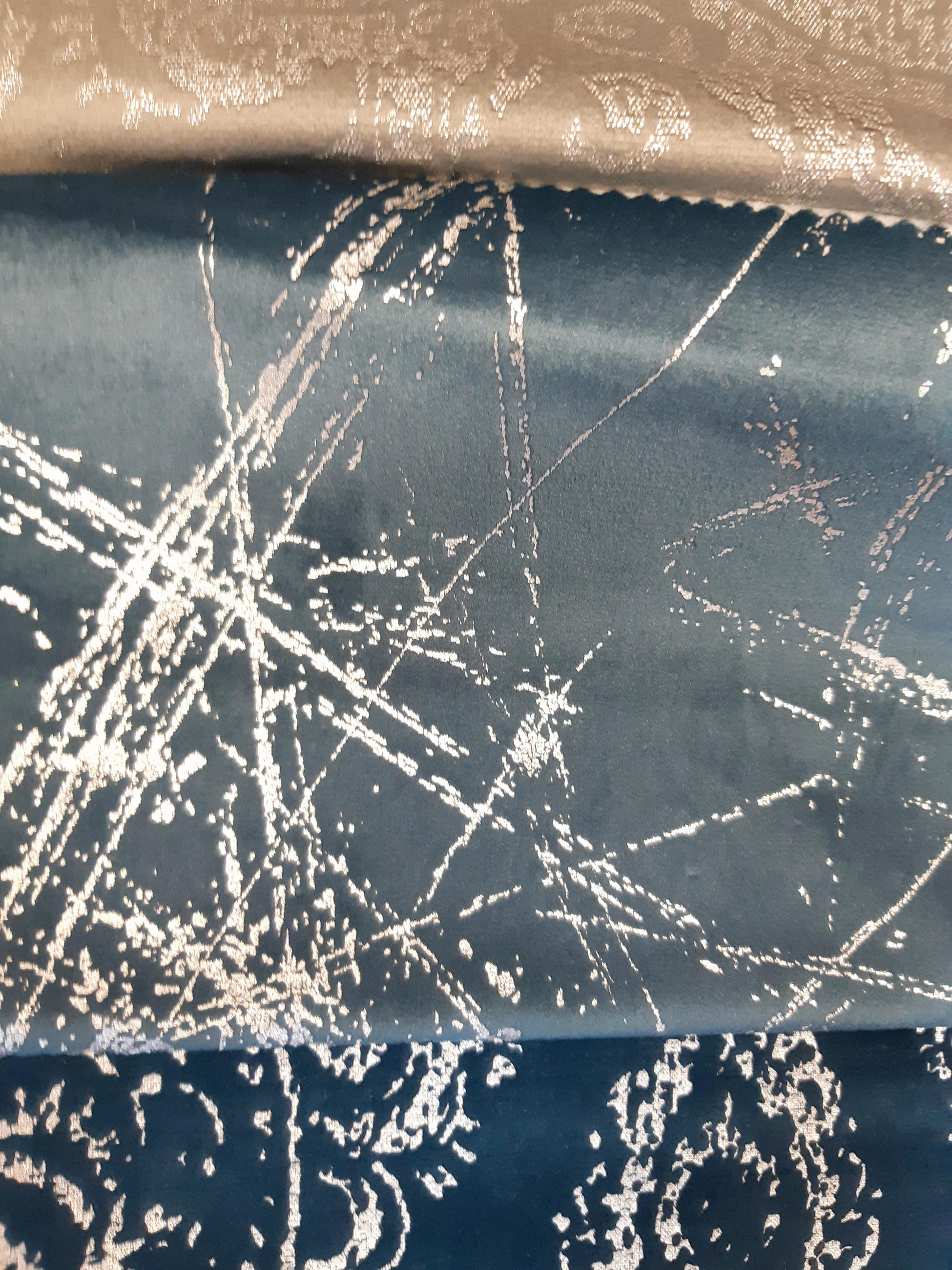 DEKORATIVNI MATERIJAL plava, srebrna   - srebrna/plava, Osnovno, tekstil (150cm)