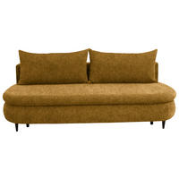 SCHLAFSOFA in Velours Currygelb  - Currygelb/Schwarz, Design, Holz/Textil (213/89/105cm) - Novel