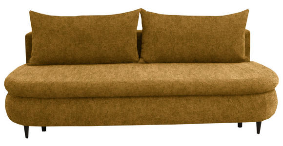 SCHLAFSOFA in Velours Currygelb - Currygelb/Schwarz, Design, Holz/Textil (213/89/105cm) - Novel