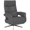 RELAXSESSEL Mikrofaser Relaxfunktion    - Schwarz/Grau, Design, Textil/Metall (75/106/89cm) - Welnova