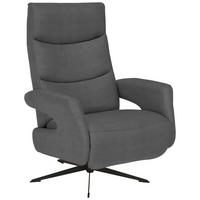 RELAXSESSEL Mikrofaser Relaxfunktion    - Schwarz/Grau, Design, Textil/Metall (75/106/89cm) - Welnova