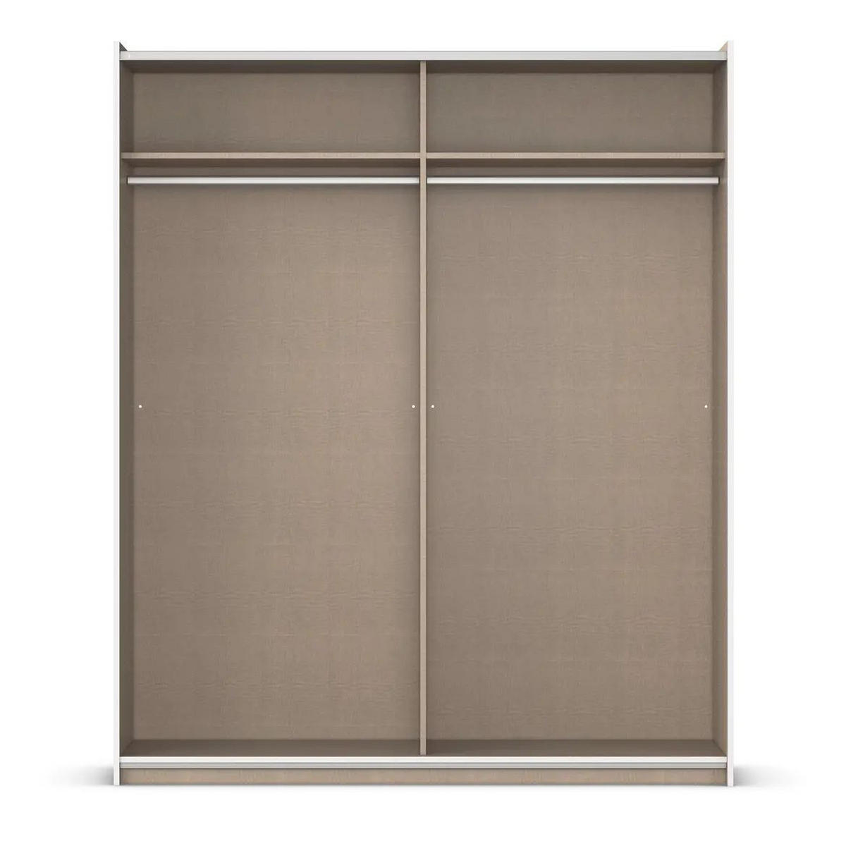 SCHWEBETÜRENSCHRANK 218/210/59 cm,  in Grau, Klar, Eiche Artisan, 2 Tür(en)  - Klar/Alufarben, KONVENTIONELL, Holzwerkstoff/Metall (218/210/59cm)