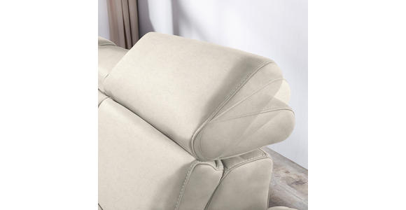 ECKSOFA in Flachgewebe, Mikrofaser Ecru  - Ecru/Beige, Design, Textil/Metall (242/271cm) - Cantus