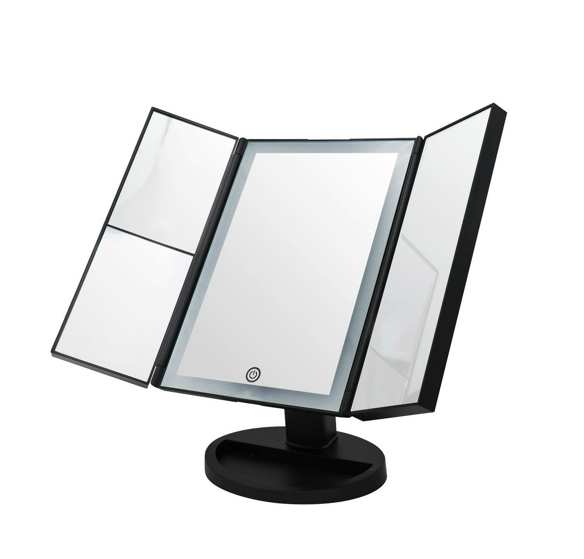 SCHMINKSPIEGEL 27,3/17,8/12 cm  - Schwarz, Basics, Glas/Kunststoff (27,3/17,8/12cm) - Sadena