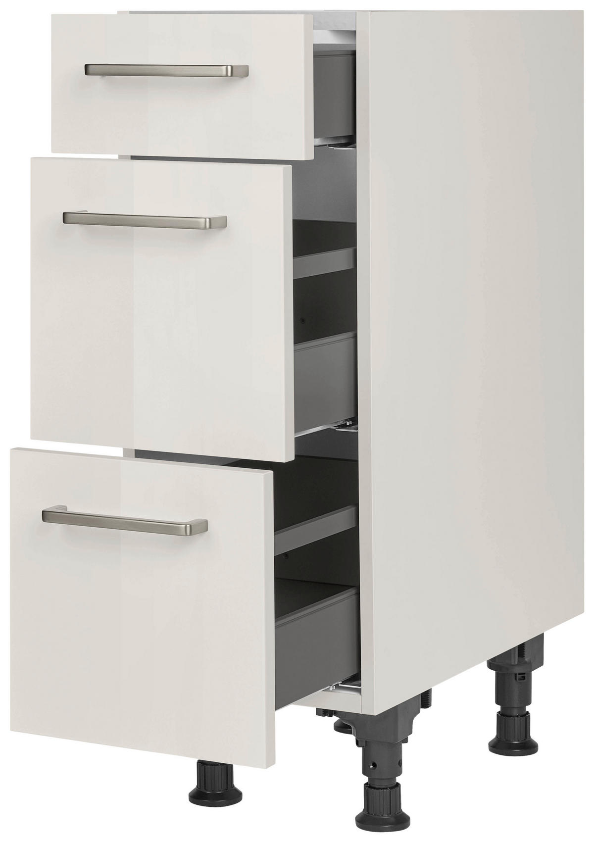 SCHUBKASTENUNTERSCHRANK 30/87/56 cm  in Hellgrau  - Edelstahlfarben/Hellgrau, MODERN, Holzwerkstoff/Metall (30/87/56cm) - Nobilia