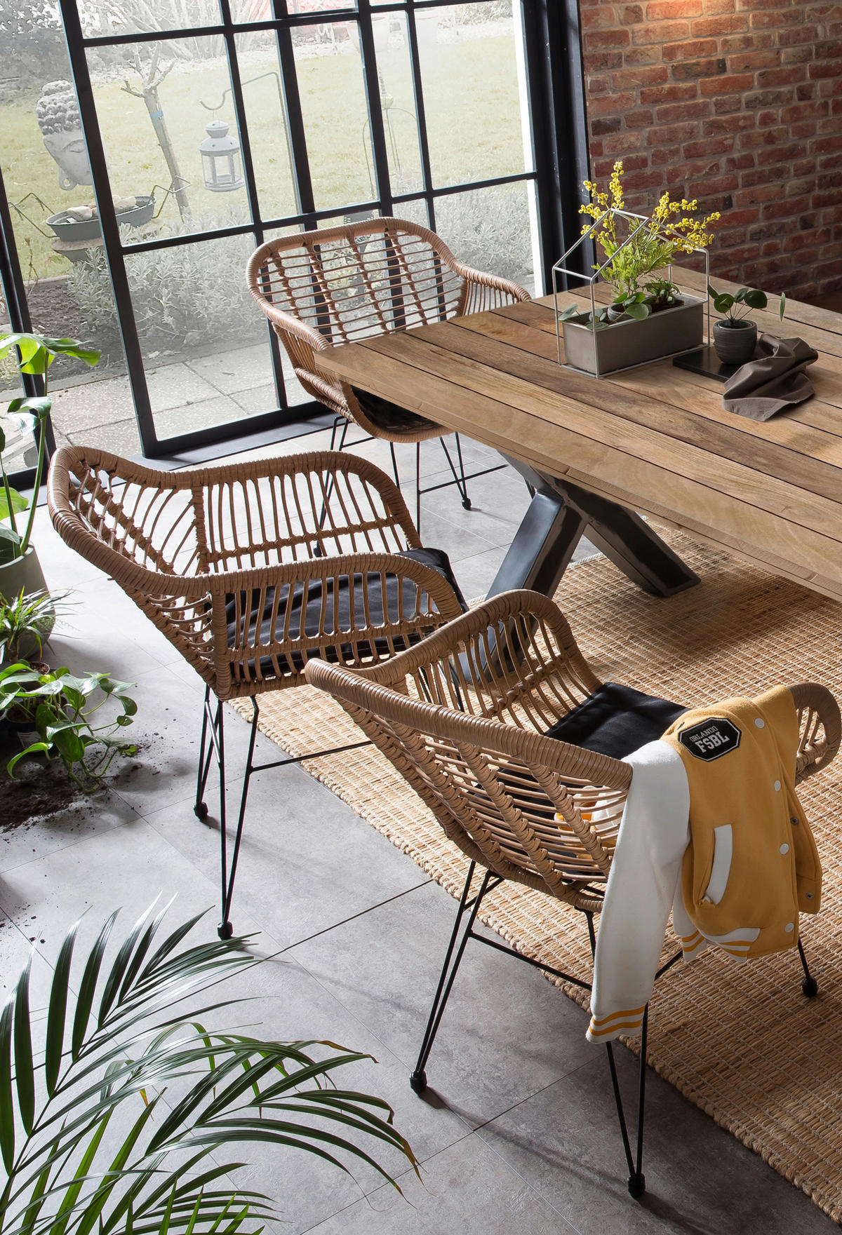 ESSTISCH in Holz, Metall 220/100/77 cm   - Schwarz/Naturfarben, Design, Holz/Metall (220/100/77cm) - Livetastic