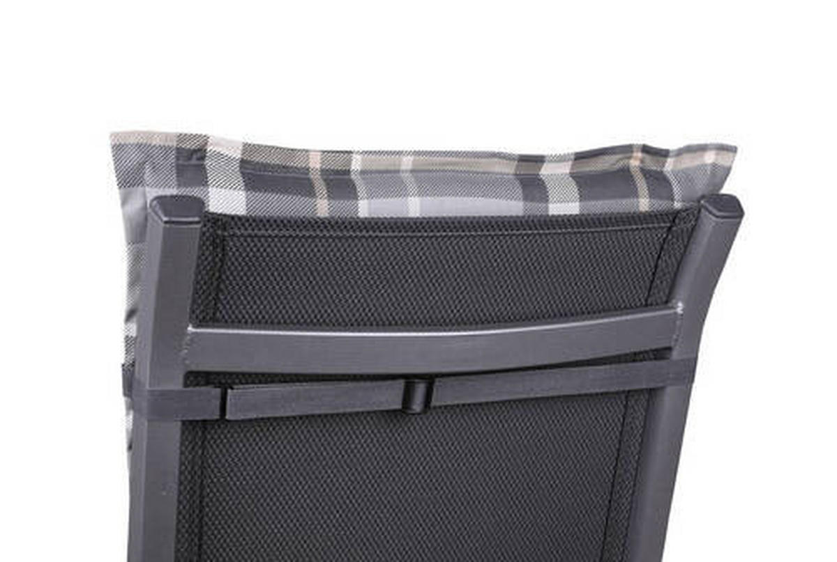 SESSELAUFLAGENSET in Grau Karo  - Grau, Basics, Textil (50/6/108cm)