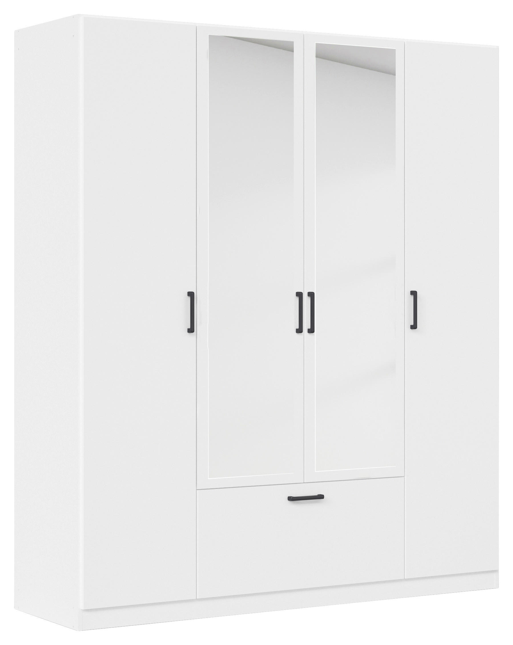 KLEIDERSCHRANK Weiss  - Weiss/Grau, Basics, Holzwerkstoff/Metall (181/210/54cm) - Boxxx