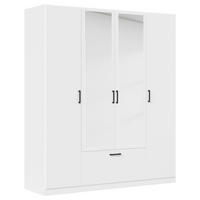 OMARA ZA OBLAČILA, bela  - siva/bela, Basics, kovina/leseni material (181/210/54cm) - Boxxx