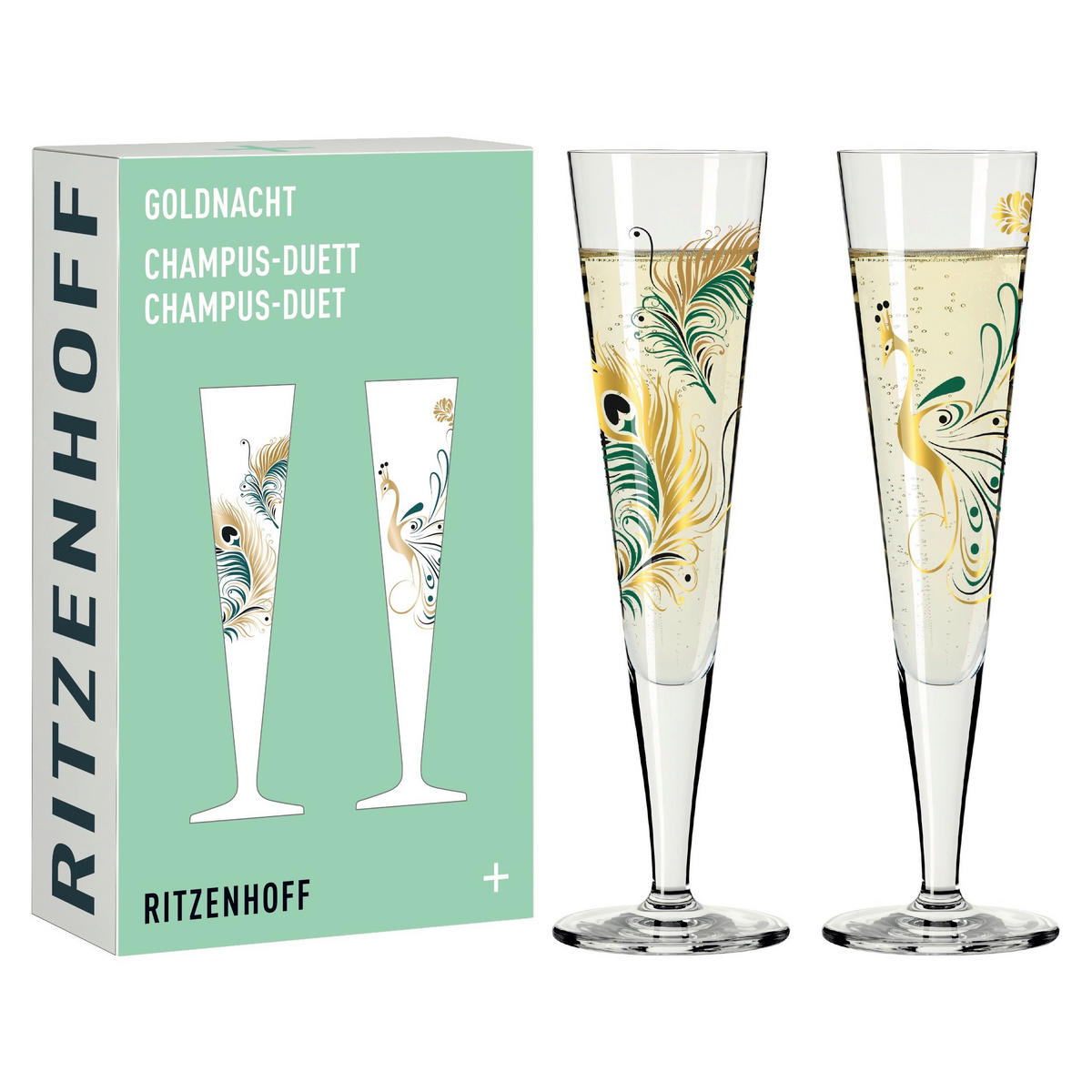 CHAMPAGNERGLAS 205 ml 2-teilig  - Transparent/Goldfarben, Trend, Glas (7.2/24.0cm) - Ritzenhoff