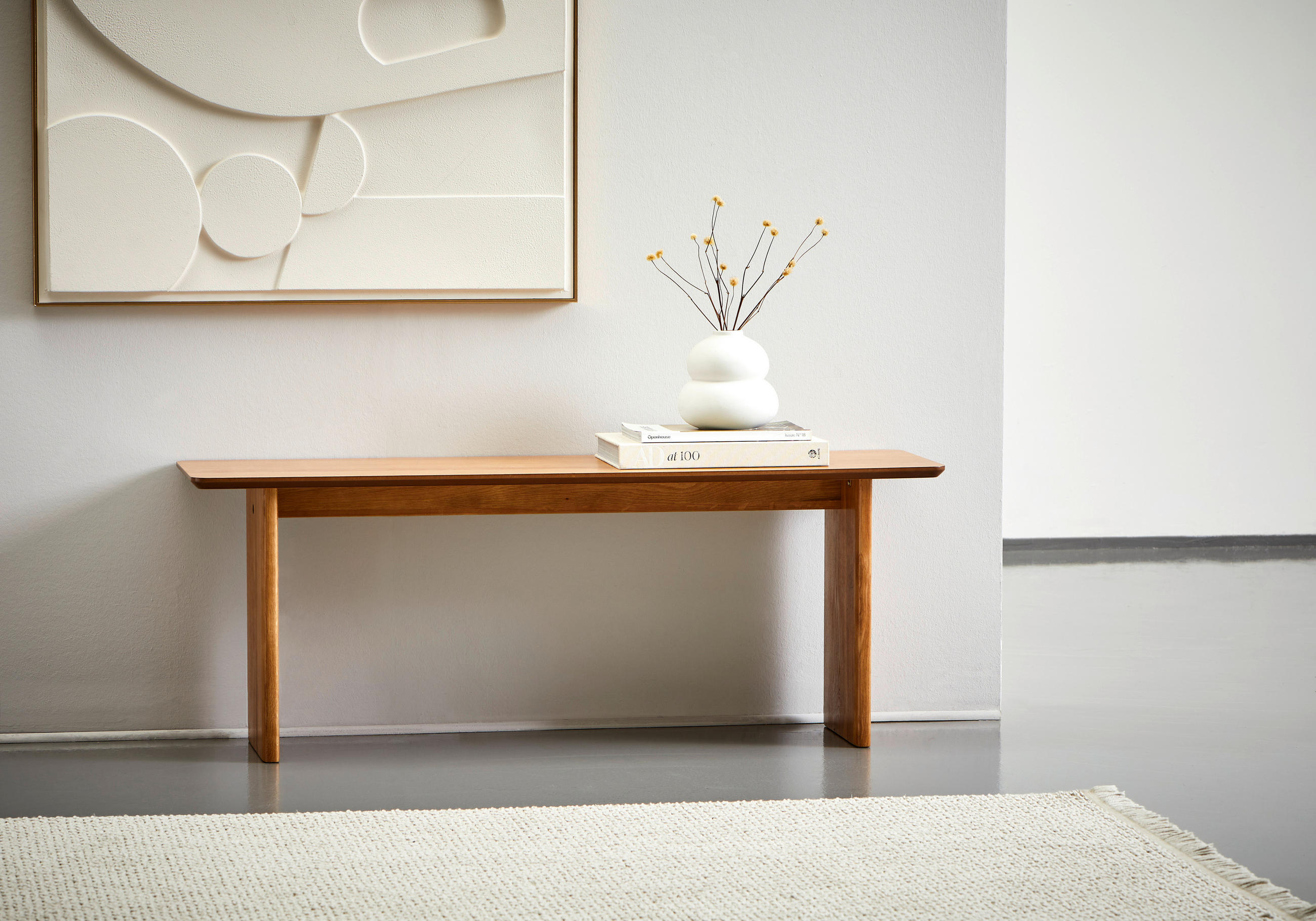 SITZBANK 120/37/35 cm Naturfarben furniert, massiv  - Naturfarben, KONVENTIONELL (120/37/35cm) - MID.YOU