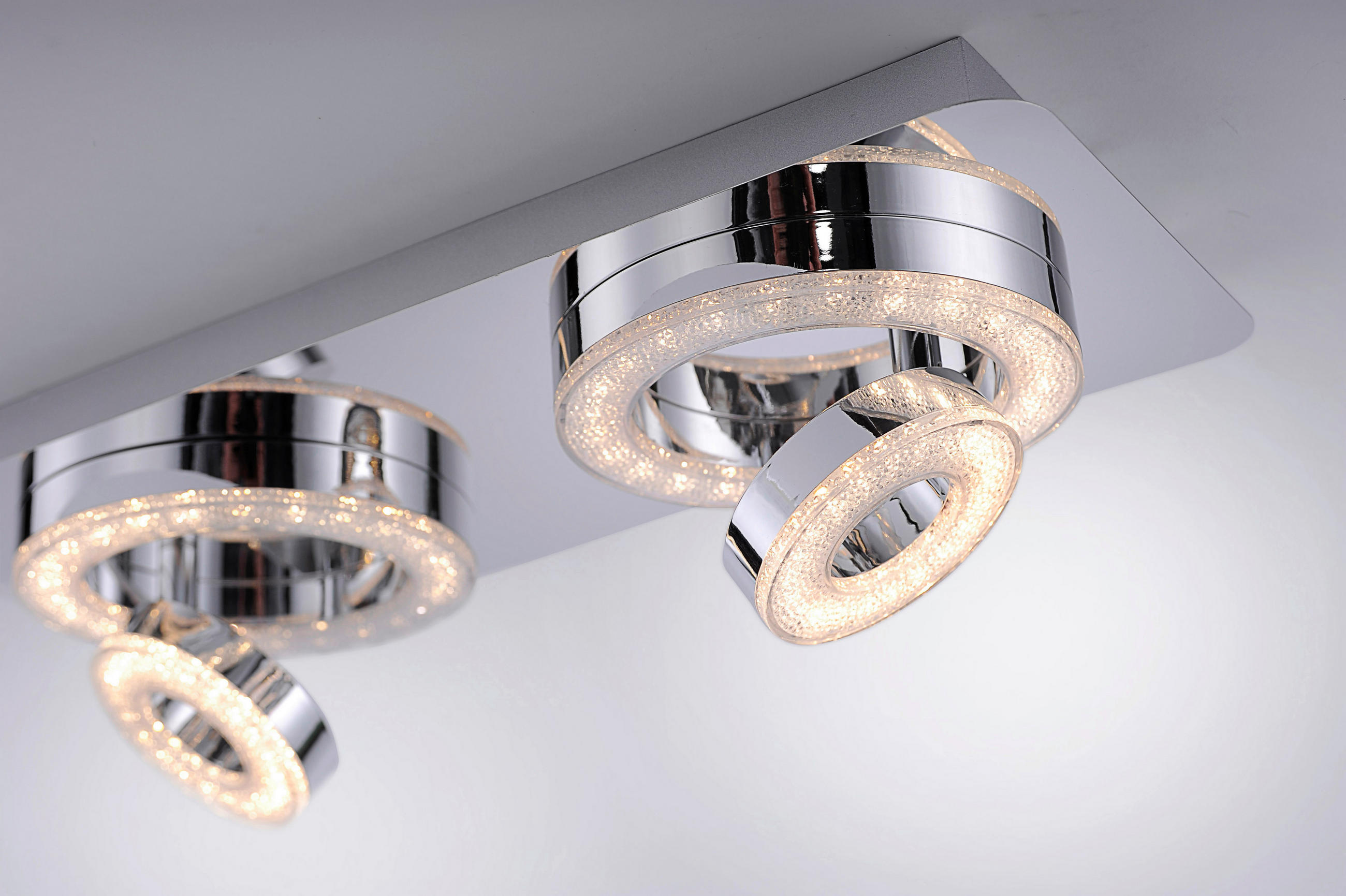 LED-DECKENLEUCHTE 40/17/13 cm   - Chromfarben, Design, Metall (40/17/13cm) - Novel