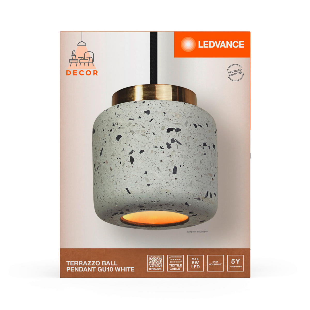 HÄNGELEUCHTE 10/150 cm  - Weiß, Design, Stein (10/150cm) - Ledvance
