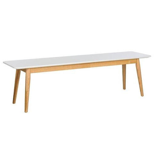 SITZBANK 160/46/40 cm Weiß, Eichefarben Eiche massiv  - Eichefarben/Weiß, MODERN, Holz (160/46/40cm) - home24